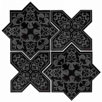 Pantheon Black Polished Stone Mosaic Tile