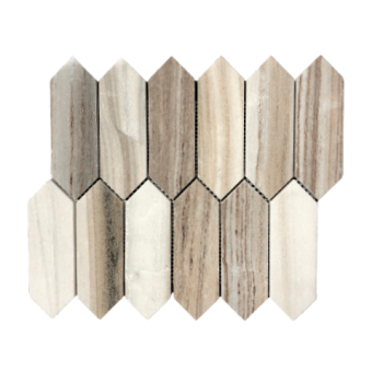 Palissandro Strada Picket Polished Marble Mosaic Tile | Floor | Wall | Accent | Backsplash | Shower