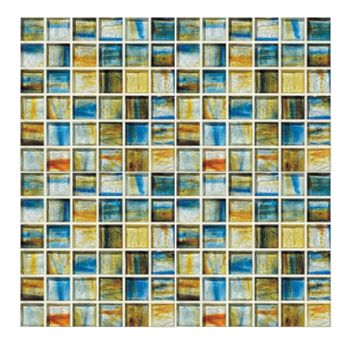 1 in. x 1 in. Jewel Stone Zircon Glass Mosaic Tile | Pool Rated | Kitchen | Bathroom | Shower | Wall  