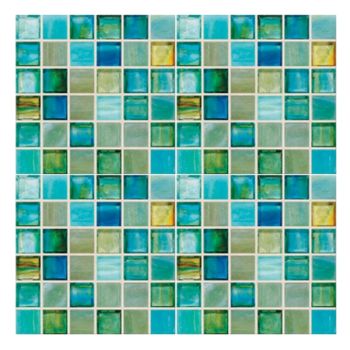1 in. x 1 in. Blended Ice Fantasy Glass Mosaic Tile | Pool Rated | Kitchen | Bathroom | Shower | Wall 