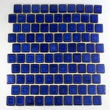 1x1 Cobalt Blue Pool Tile Smooth Glossy Porcelain Mosaic Tile