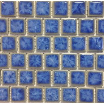 1"x1" Pacific Blue Glazed Porcelain Mosaic Tile for Pools Walls, Floor and Backsplash