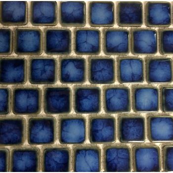 1"x1" Marble Blue Glazed Porcelain Mosaic Tile for Pools Walls, Floor and Backsplash
