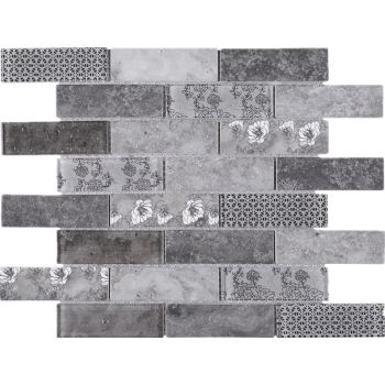 Ecoglassify Brick Joint Glass Mesh Mounted Mosaic Tile