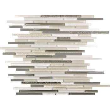 Cascades Shimmer Multi Color Random Strip Glass Mosaic Tile