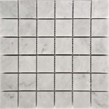 2x2 Bianco Carrara White Tumbled Marble Mosaic Tile