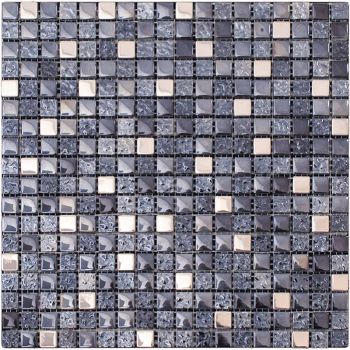 0.6x0.6 Night Sky Multi Color Glass & Metal Mosaic Tile