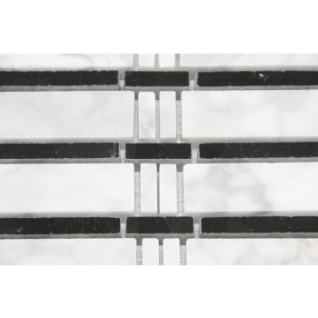  Bianco White, Nero Marquina Grey and Black Marble Mosaic
