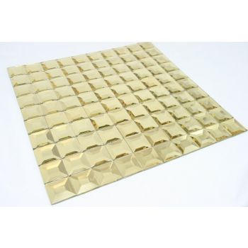 Golden Pyramid 1" x 1" Square Glass Mosaic Tile
