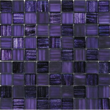 Mondrian Violet Purple Square Glass Mosaic Tile