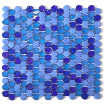 Laguna Ocean Penny Round Glass Mosaic Tile | Pool Rated Tile | Backsplash | Shower | Kitchen | Bathroom | Wall 