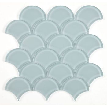 Dragon Scale Turquoise Glossy Glass Mosaic Tile | Fish Scale Tile | Mermaid Scale Tile | Scallop Tile | Pool Rated Tile | Wall