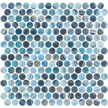 Vanguard Penny Onyx Blue Glass Mosaic Tile | Pool Rated | Kitchen | Bathroom | Shower | Floor | Wall 