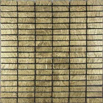 12" x 12" Fire Dance Gold Brick Pattern Stone Mosaic Tile