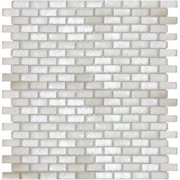 Glacier Brick White Glass Mosaic Tile