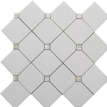 Pearl Square Thassos White Marble Mosaic Tile