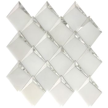 Angolo Paper white Shell Marble Waterjet Mosaic Tile