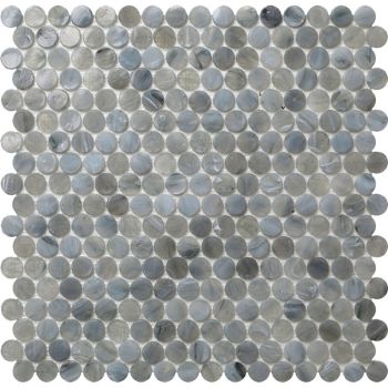 Mixed Grey Matte Penny Round Glass Mosaic Tile | Pool Rated | Wall | Floor | Kitchen | Shower