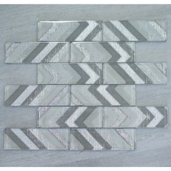 Arena Tweed Pattern Glossy Glass Mosaic Tile