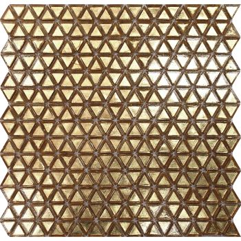 12.2 in. x 12.2 in. Triangle Pattern Gold Glass Mesh Mounted Mosaic Tile | Wall | Floor | Kitchen | Shower