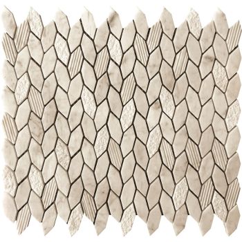 Leaf Crema Marfil Marble Beige Mosaic Tile