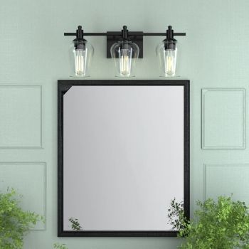 Matte Black 3-Light Dimmable LED Vanity Light