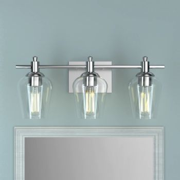 Brushed Nickel 3-Light Dimmable LED Vanity Light
