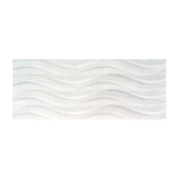Azulev Buckingham Blanco 8 in. x 20 in. Bend Deco Glossy Ceramic Wall Tile | Kitchen | Bathroom | Backsplash | Shower | Accent Wall
