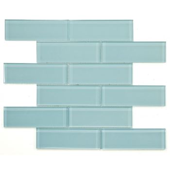 Casale Mint Green Polished Glass in Subway Layout Mosaic Tile | Pool Rated | Kitchen | Backsplash | Bathroom | Shower Wall | Accent Wall