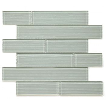 Casale Silver Grey Textured Glass in Subway Layout Mosaic Tile | Kitchen | Bathroom | Wall | Shower | Accent Wall | Backsplash