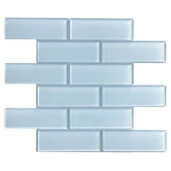 Casale Turquoise Polished Glass in Subway Layout Mosaic Tile | Pool Rated | Kitchen | Backsplash | Bathroom | Shower Wall | Accent Wall