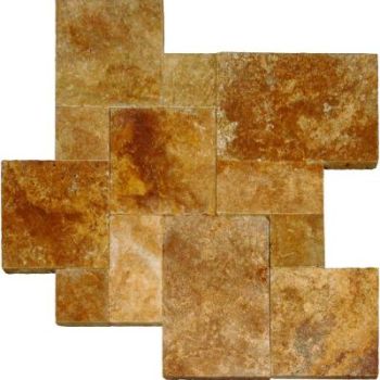 Tuscany Riviera French Versailles Pattern Tumbled Travertine Pavers Tile for Driveway and Pool Deck
