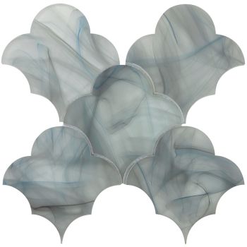 Atlas Blue & White Cloud Pattern Glass Mosaic Tile