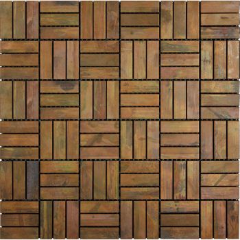 5/8x2 Copper Mesa Metal Mesh Mounted Mosaic Tile