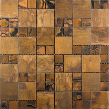 Copper Valley Metal Mesh Mounted Mosaic Tile