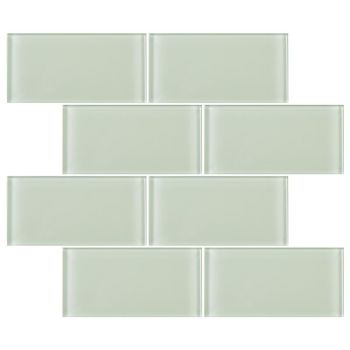 3 in. x 6 in. Soft White Glossy Glass Subway Tile | Backsplash | Wall | Shower | Bathroom | Kitchen 