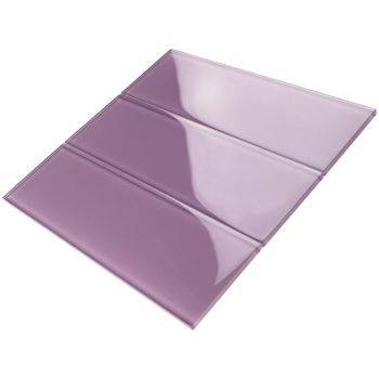 4 in. x 12 in. Purple Glossy Glass Subway Tile | Backsplash | Wall | Shower | Bathroom | Kitchen 