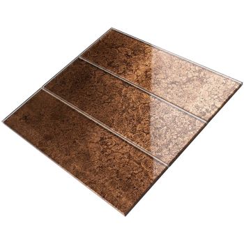 4 in. x 12 in. Brown Glossy Glass Subway Tile | Backsplash | Wall | Shower | Bathroom | Kitchen 