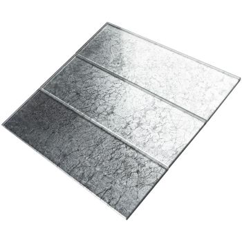 4 in. x 12 in. Silver Glossy Glass Subway Tile | Backsplash | Wall | Shower | Bathroom | Kitchen 
