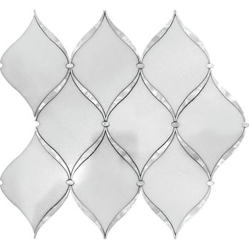 Coastal Breeze Paper White Marble Waterjet Mosaic Tile