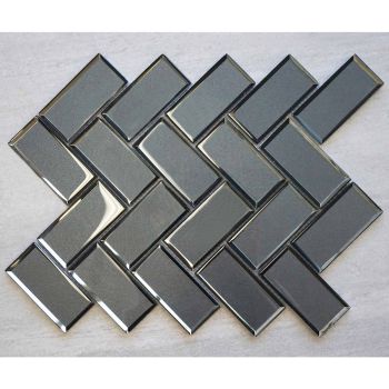 2" x 4" Glass Herringbone / Chevron Mosaic Tile | Kitchen | Bathroom | Shower | Wall | Backsplash | Accent Wall