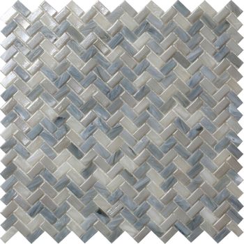 Espiga Grey Glossy Glass Mosaic Tile