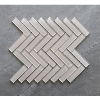 1" x 4" Glass Herringbone Glossy Mosaic Tile | Wall | Bathroom | Shower | Kitchen | Backsplash