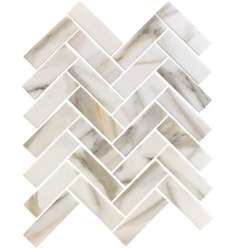 Tuckernuck Herringbone Beige Recycled Glass Mosaic Tile