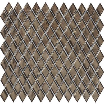 Diamond Pattern Gold Glossy Glass Mosaic Tile