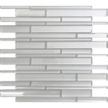 Nordic Sticks Pattern White Glass Mosaic Tile