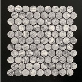 Penny Round Antracite Micro Crystal Glass Mosaic Tile | Wall | Bathroom | Shower | Kitchen