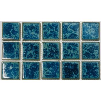 2x2 Reflection Gulf Blue Glossy Glazed Porcelain Mosaic Tile for Pool, Wall and Backsplash