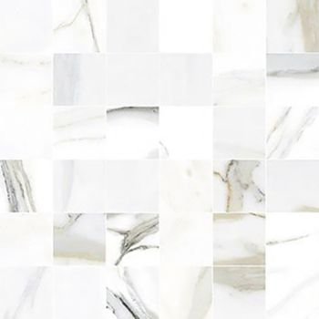 2x2 Imperial Calacatta White & Grey Porcelain Mosaic Tile | Wall | Floor | Kitchen | Shower