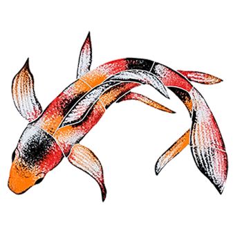 7" x 10" Koi Fish Artistry Porcelain Pool Tile